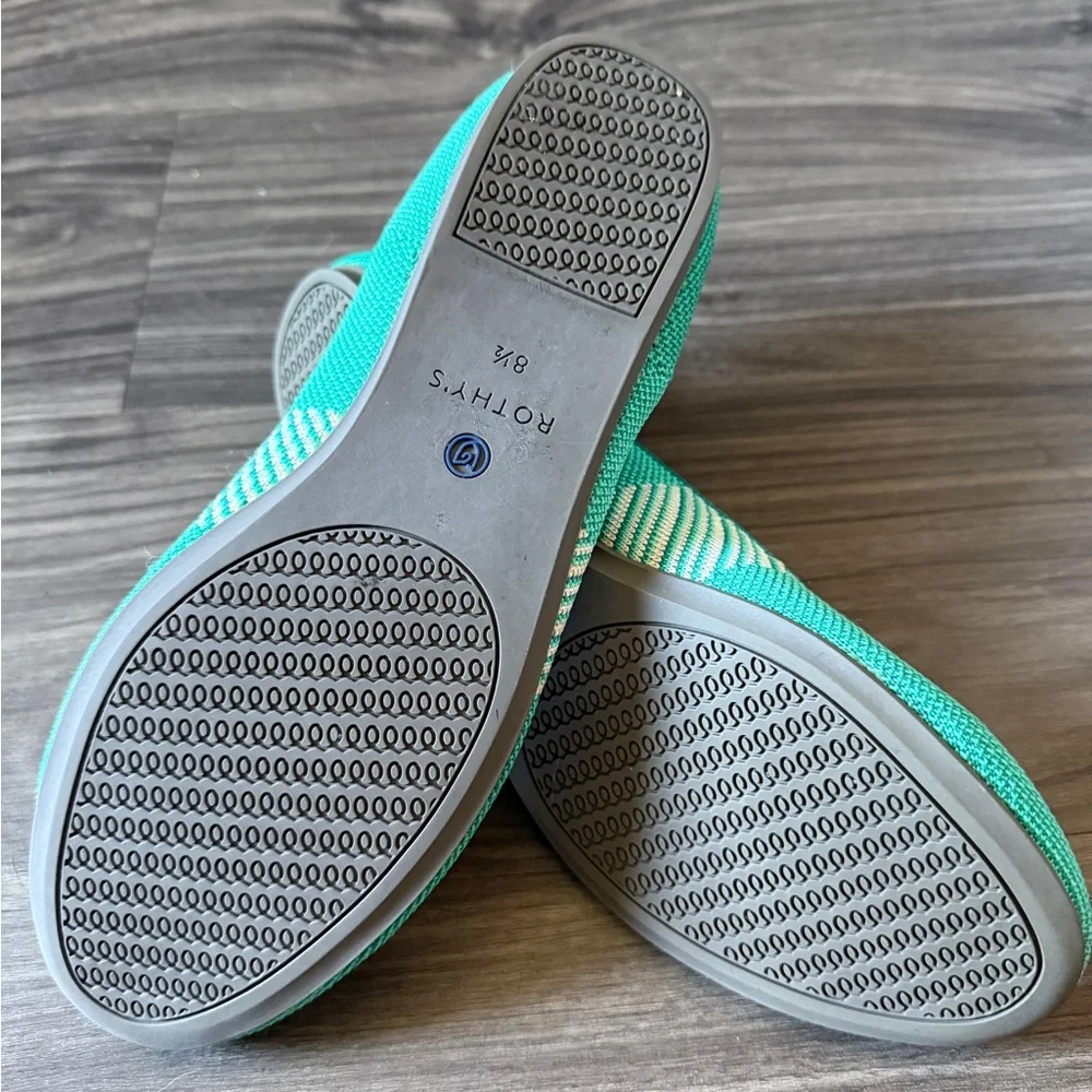 Rare Rothy's Teal Knit Slip-On Ballet Flat